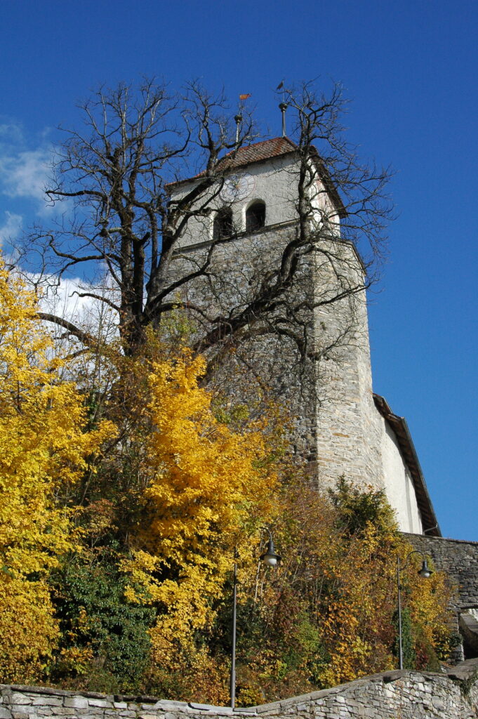 Burg mit heutigem Kirchturm